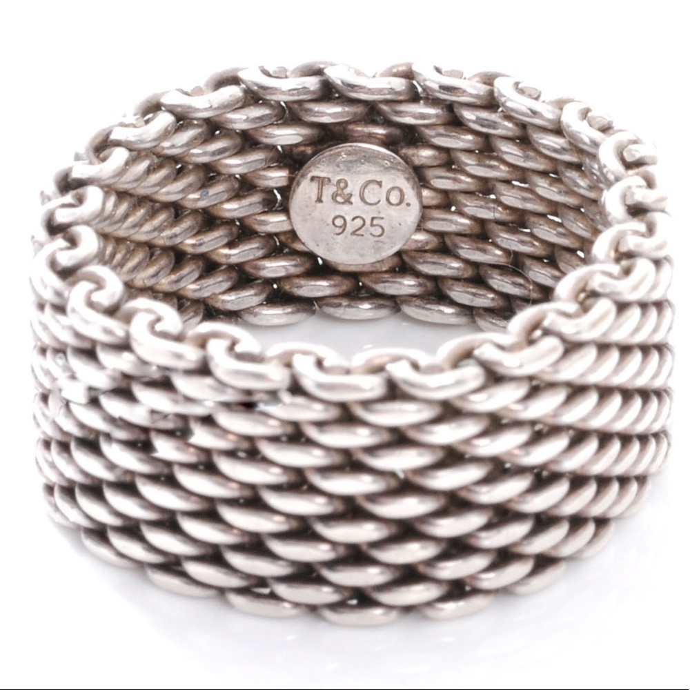Iconic Genuine Tiffany & Co Mesh Ring Size 7